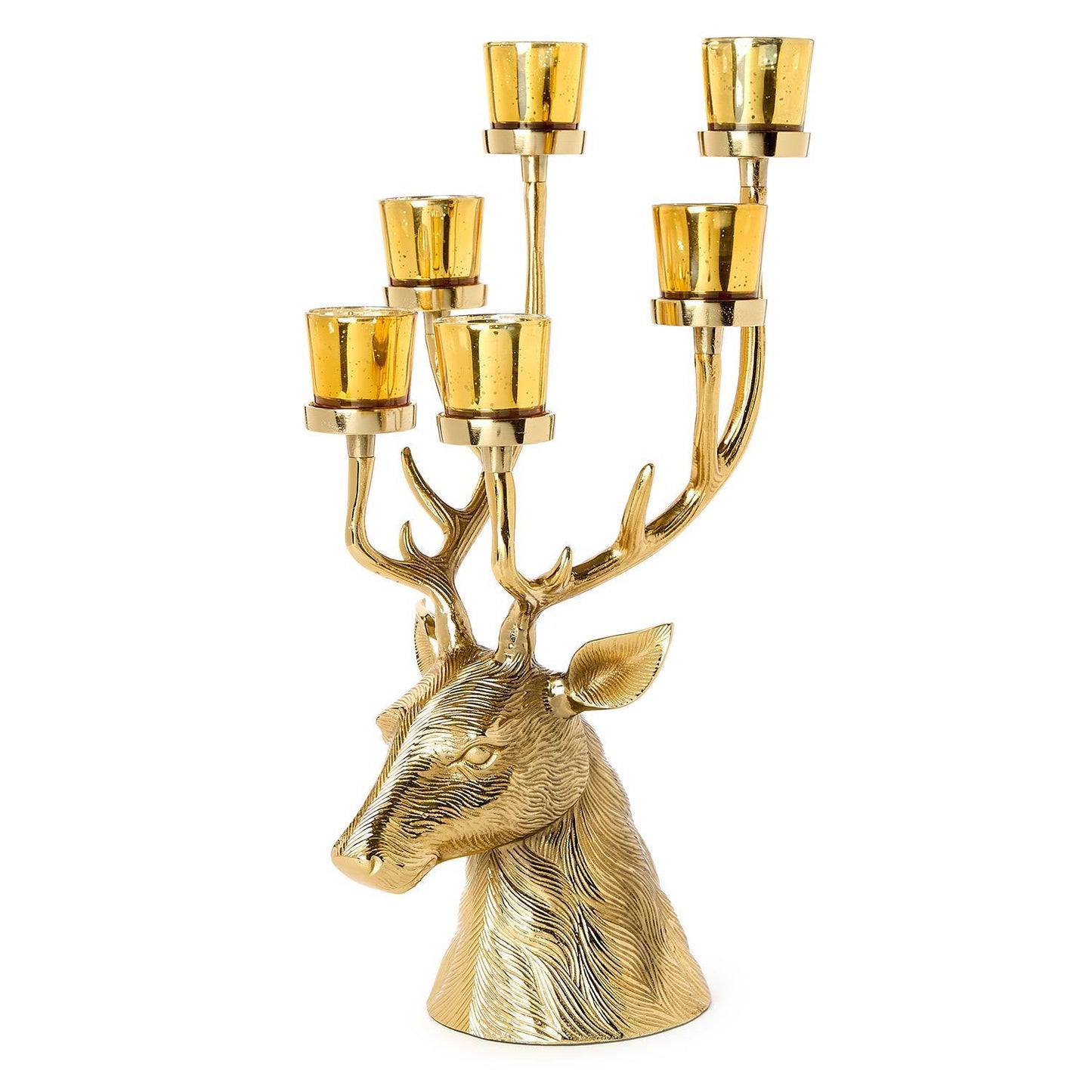 Gold Stag Candelabrum Centerpiece