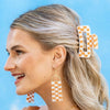 Ink + Alloy - Lola Hair Clip - Orange White Checkered - Findlay Rowe Designs