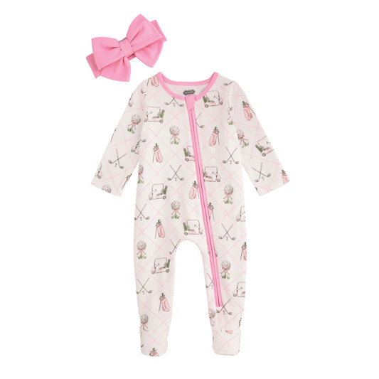 Mud Pie - Baby - Girls Golf Sleeper & Headband Set - Findlay Rowe Designs