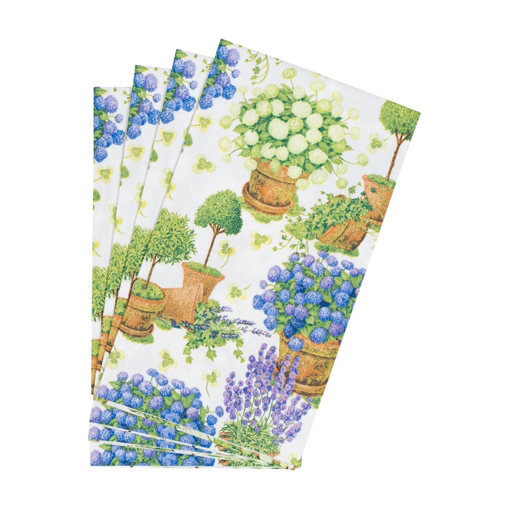 Caspari - Guest Towel Napkins - Potted Hydrangeas - Findlay Rowe Designs