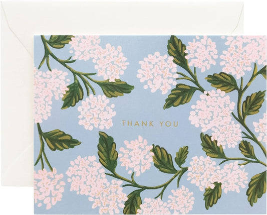 Rifle Paper Co - Hydrangea Thank You Cards Box set 8 Cards - Findlay Rowe Designs