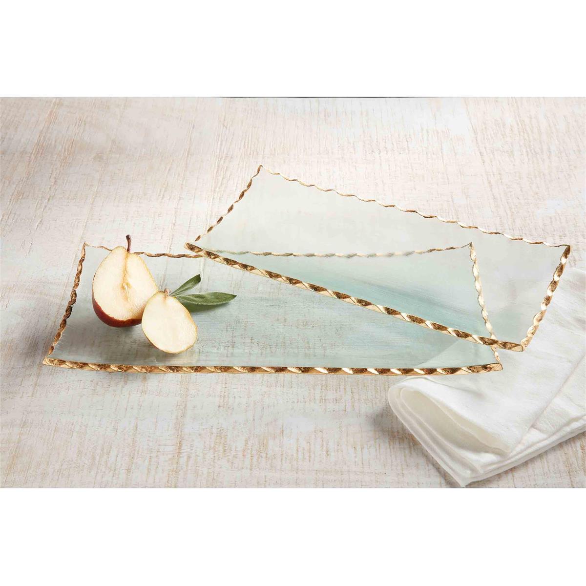 Mud Pie - Gold Edge Glass Tray - Small - Findlay Rowe Designs