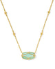 Kendra Scott - Necklace - Elisa Lattice Frame Gold Short Pendant - Blush  Gold Light Green Mother of Pearl - Findlay Rowe Designs