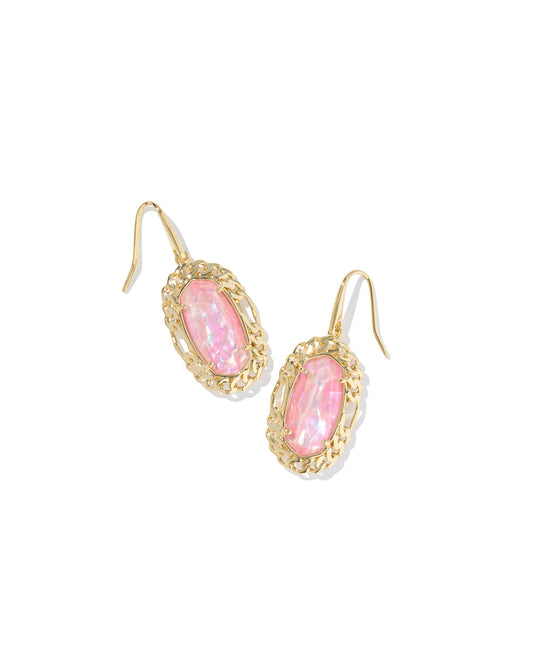 Kendra Scott - Earring - Dani Figaro Frame Drop - Gold Pink Iridescent Mother Of Pearl - Findlay Rowe Designs