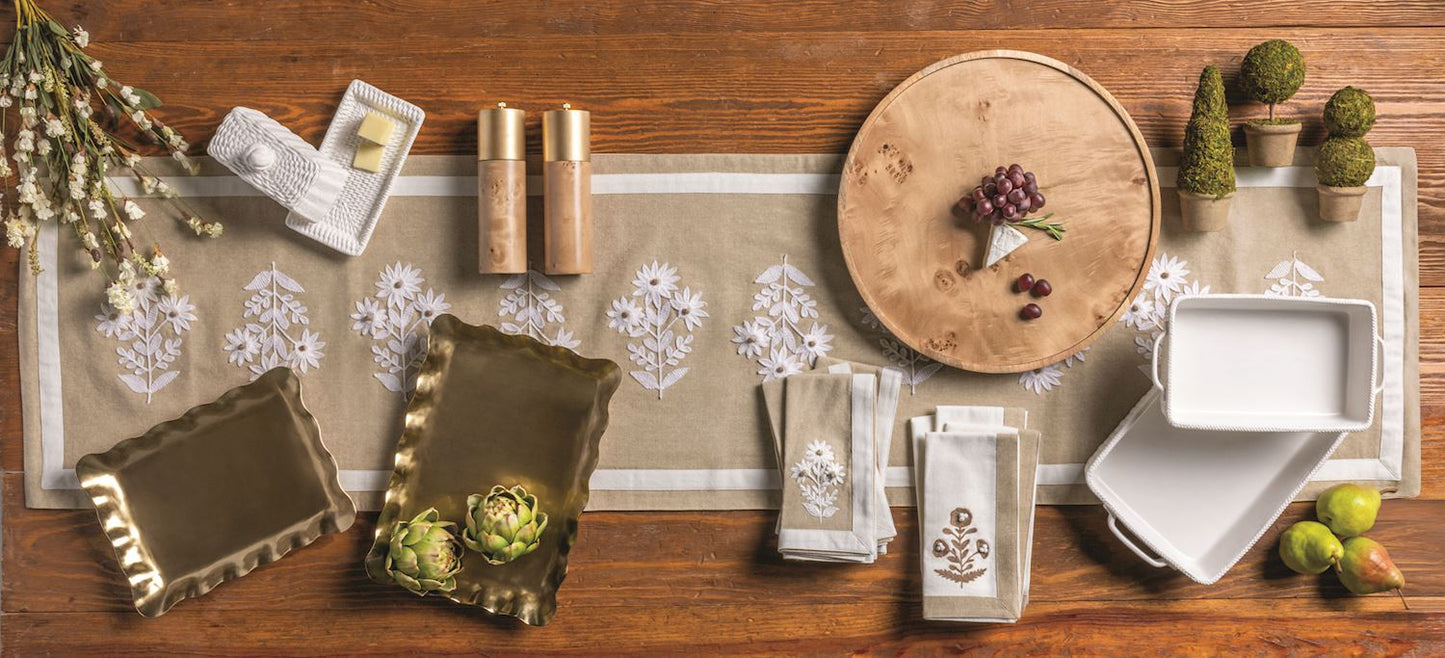 Mud Pie - Table Runner - Embroidered Floral - Findlay Rowe Designs
