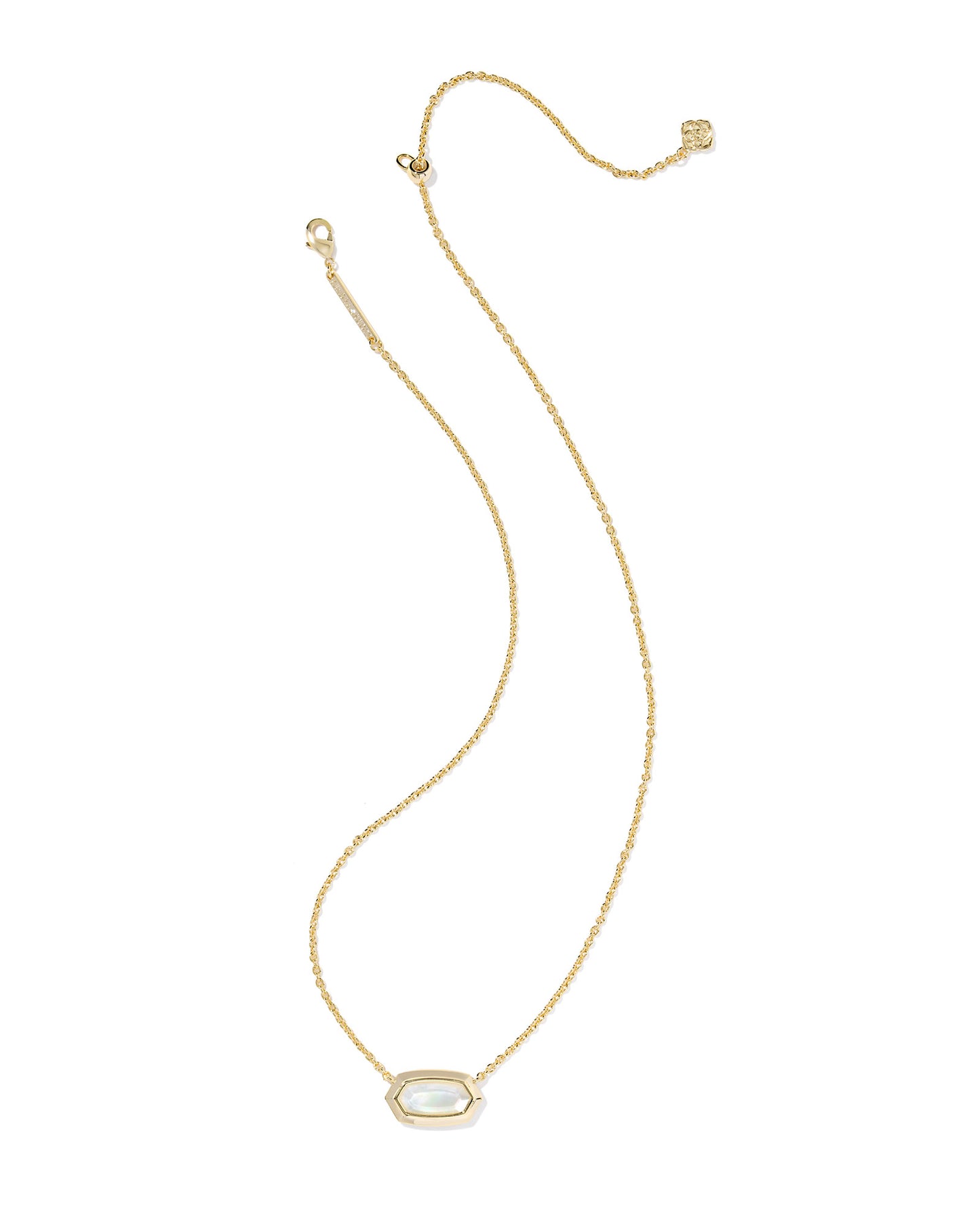 Kendra Scott - Necklace - Elisa Bezel Short Pendant - Gold Ivory Mother of Pearl