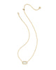 Kendra Scott - Necklace - Elisa Bezel Short Pendant - Gold Ivory Mother of Pearl