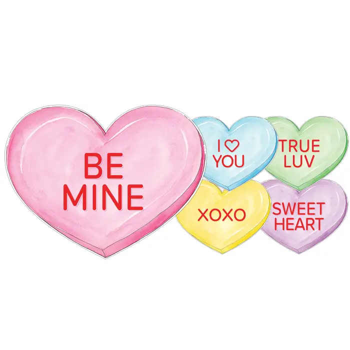 Rosanne Beck - Die-Cut Placemat - Candy Conversation Hearts - Findlay Rowe Designs