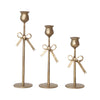 Candle - Taper Holder Candlestick - Gold Bow
