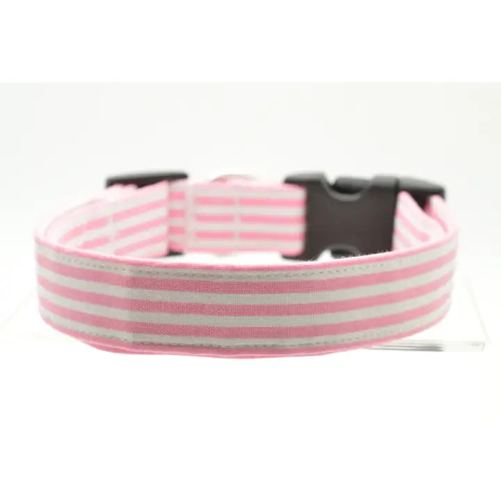 Dog Collar - Pink Stripe - Findlay Rowe Designs