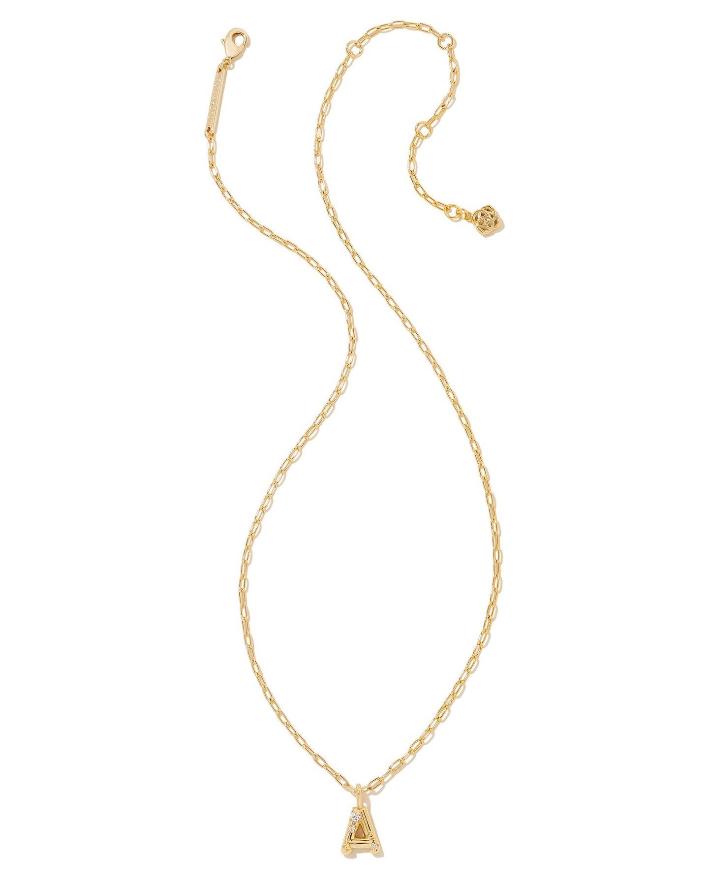 Kendra Scott - Necklace - Crystal Gold Short Pendant - Letter A - Findlay Rowe Designs