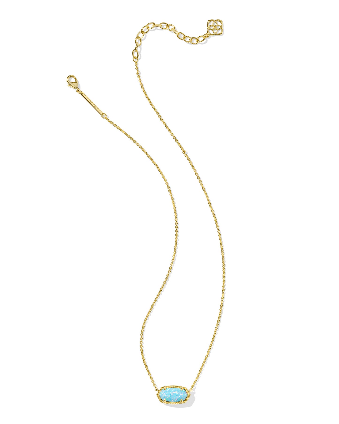 Kendra Scott - Necklace - Elisa Gold Short Pendant Necklace - Light Teal Kyocera Opal - Findlay Rowe Designs