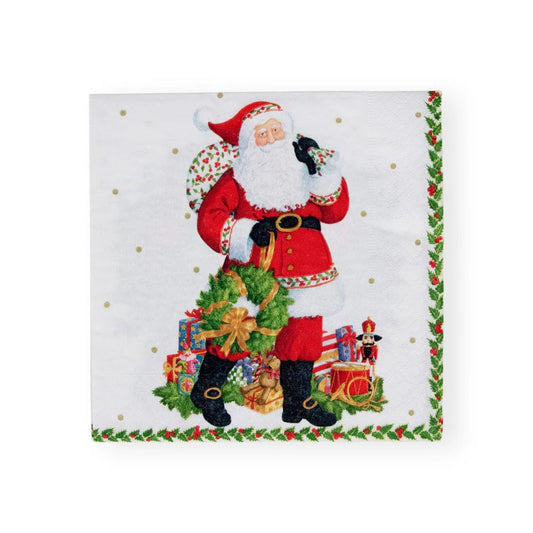 Caspari - Luncheon Napkins - Jolly St. Nick