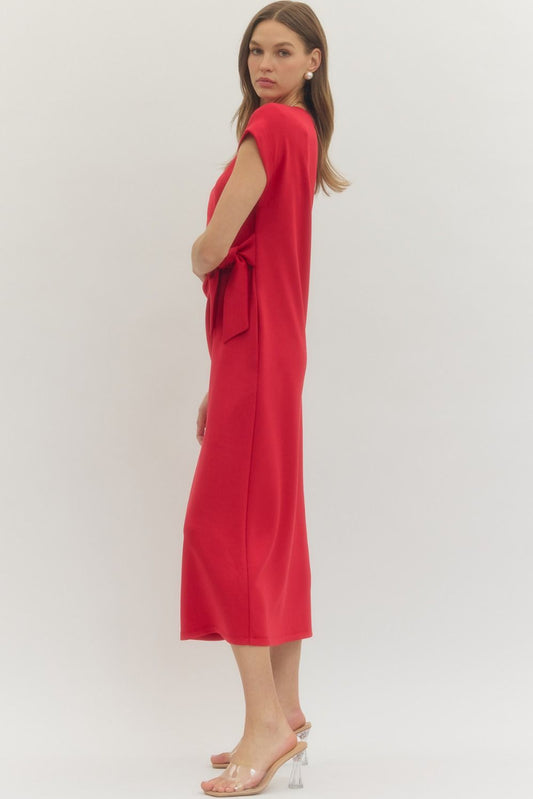 Entro - Dress - Mini Wrap Tie - Red - Findlay Rowe Designs