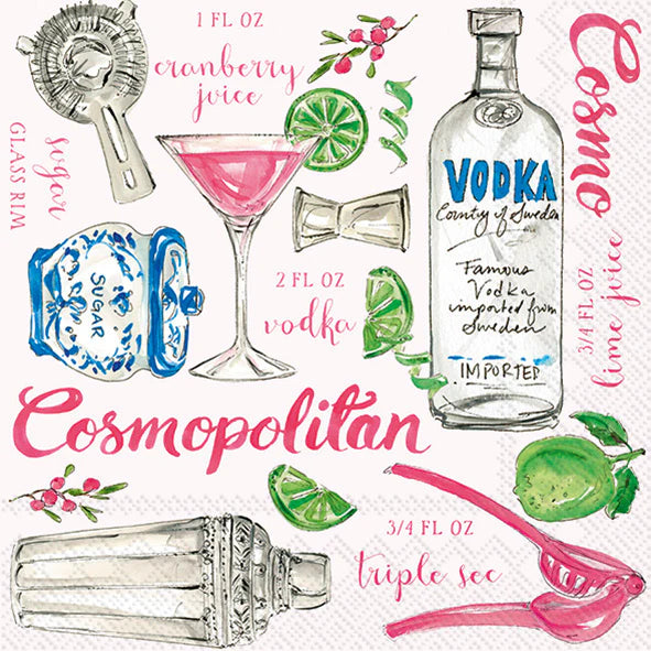Napkin - Cocktail - Cosmopolitan - Findlay Rowe Designs