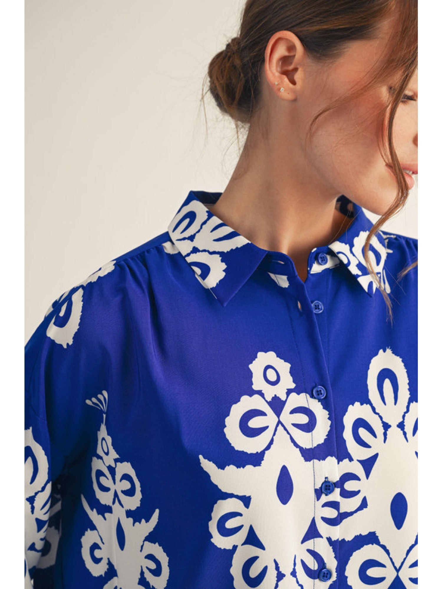 Top - Long Sleeve - Button Down - Royal Blue - Findlay Rowe Designs