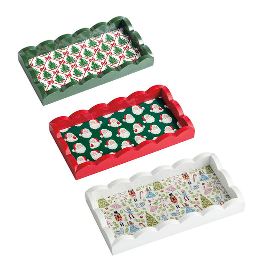 Mud Pie - Trinket Trays - Scalloped Christmas - Findlay Rowe Designs