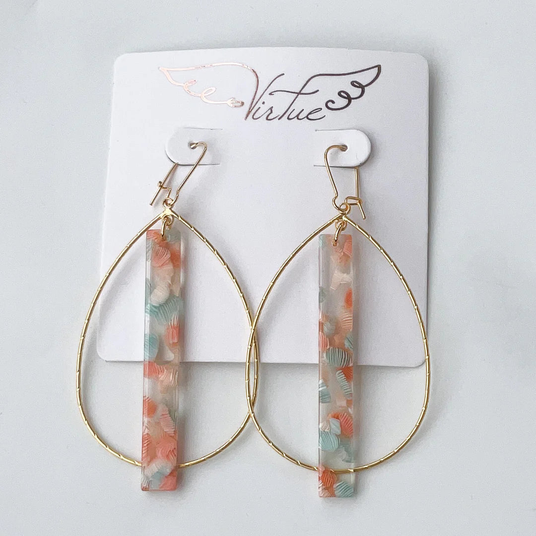 Virtue - Teardrop Hoop with Acrylic Bar - Findlay Rowe Designs