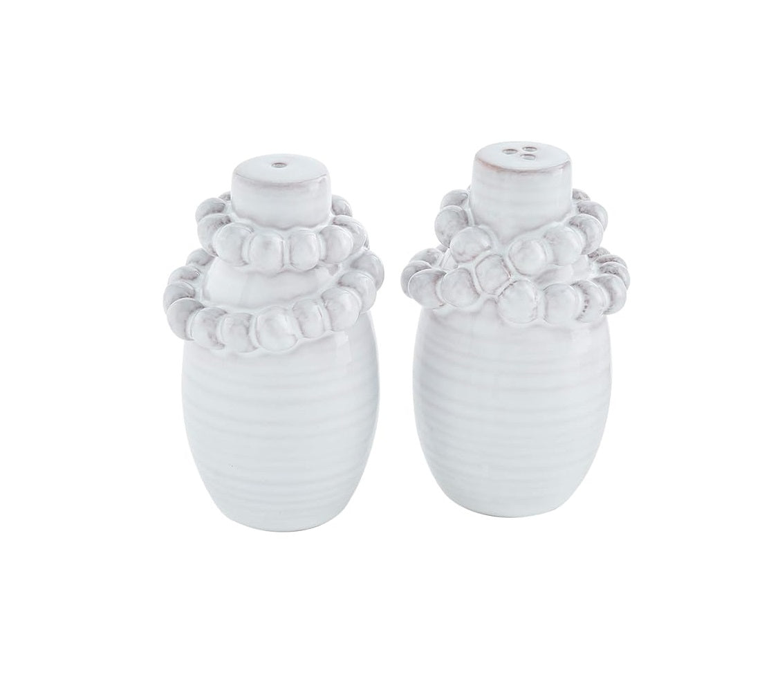 Mud Pie - Beaded White Salt and Pepper Shakers - Findlay Rowe Designs