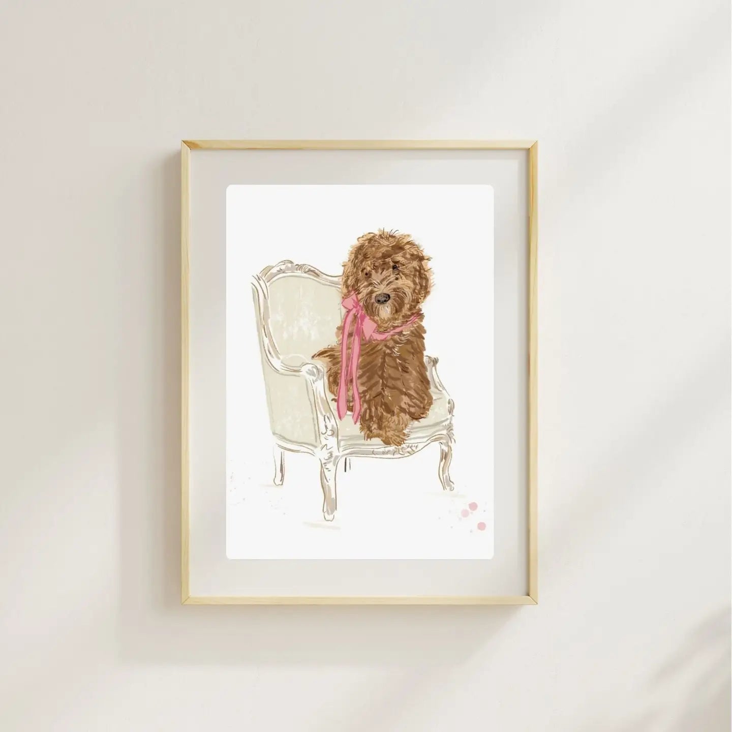 Rebecca Illustrated - Art Print - Sit Pretty Doodle Pink - 8x10
