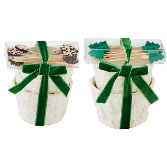 Mud Pie - Tidbit Bowl 3pc Set - White Christmas - Findlay Rowe Designs