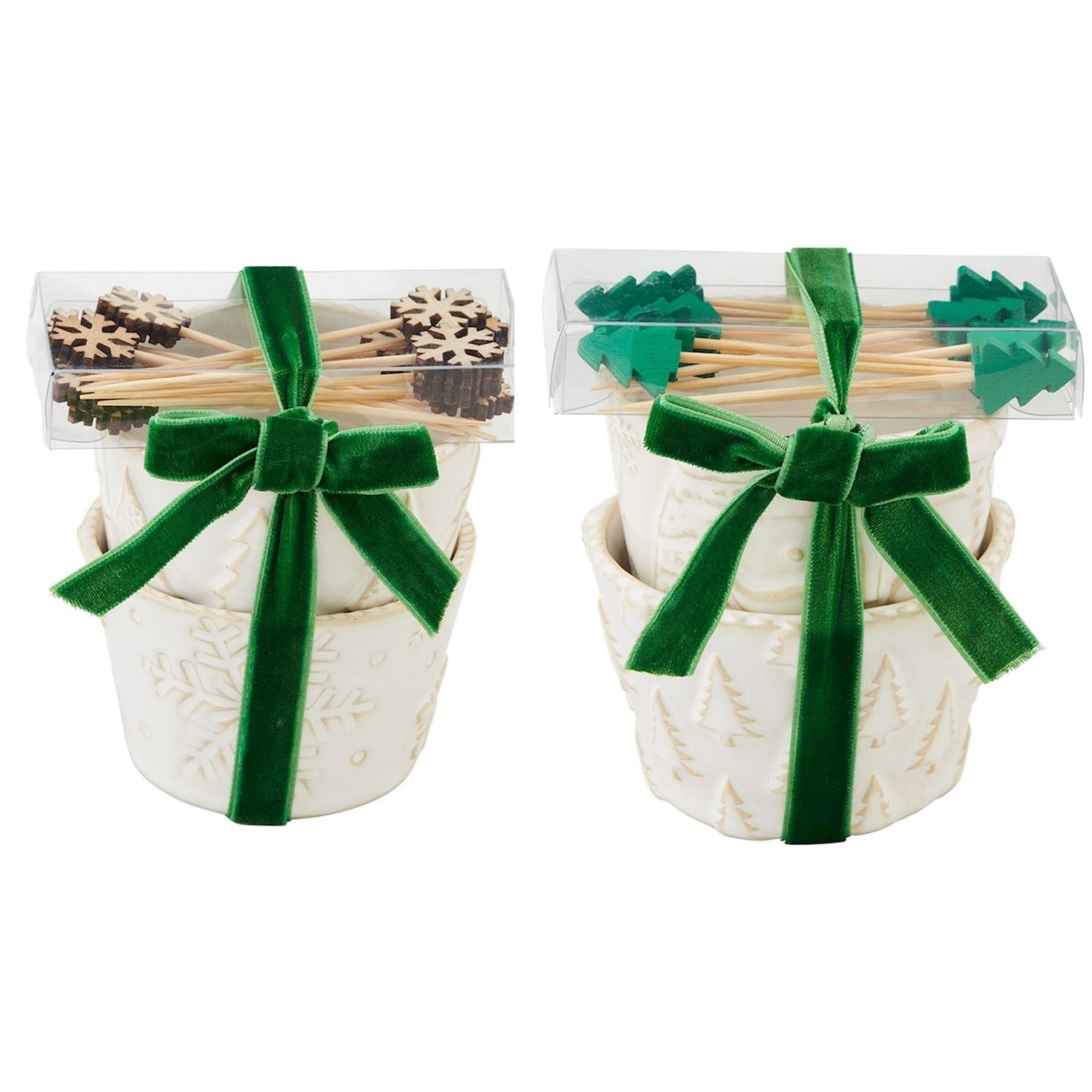 Mud Pie - Tidbit Bowl 3pc Set - White Christmas - Findlay Rowe Designs