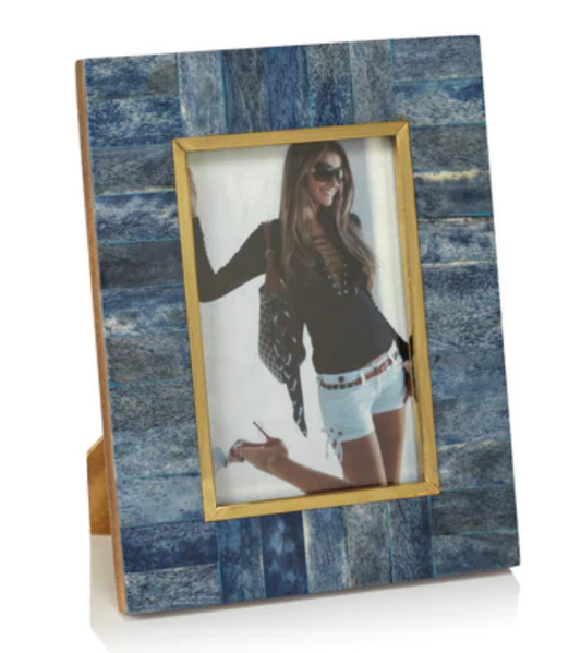 Zodax - Frame - Biarritz Blue Bone with Inner Brass Trim - Findlay Rowe Designs
