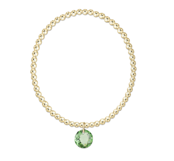 Enewton - Classic Gold 3mm Bracelet - Reflection Charm - August - Findlay Rowe Designs