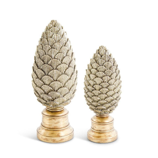 Pinecones - Glittered Resin on Pedestal