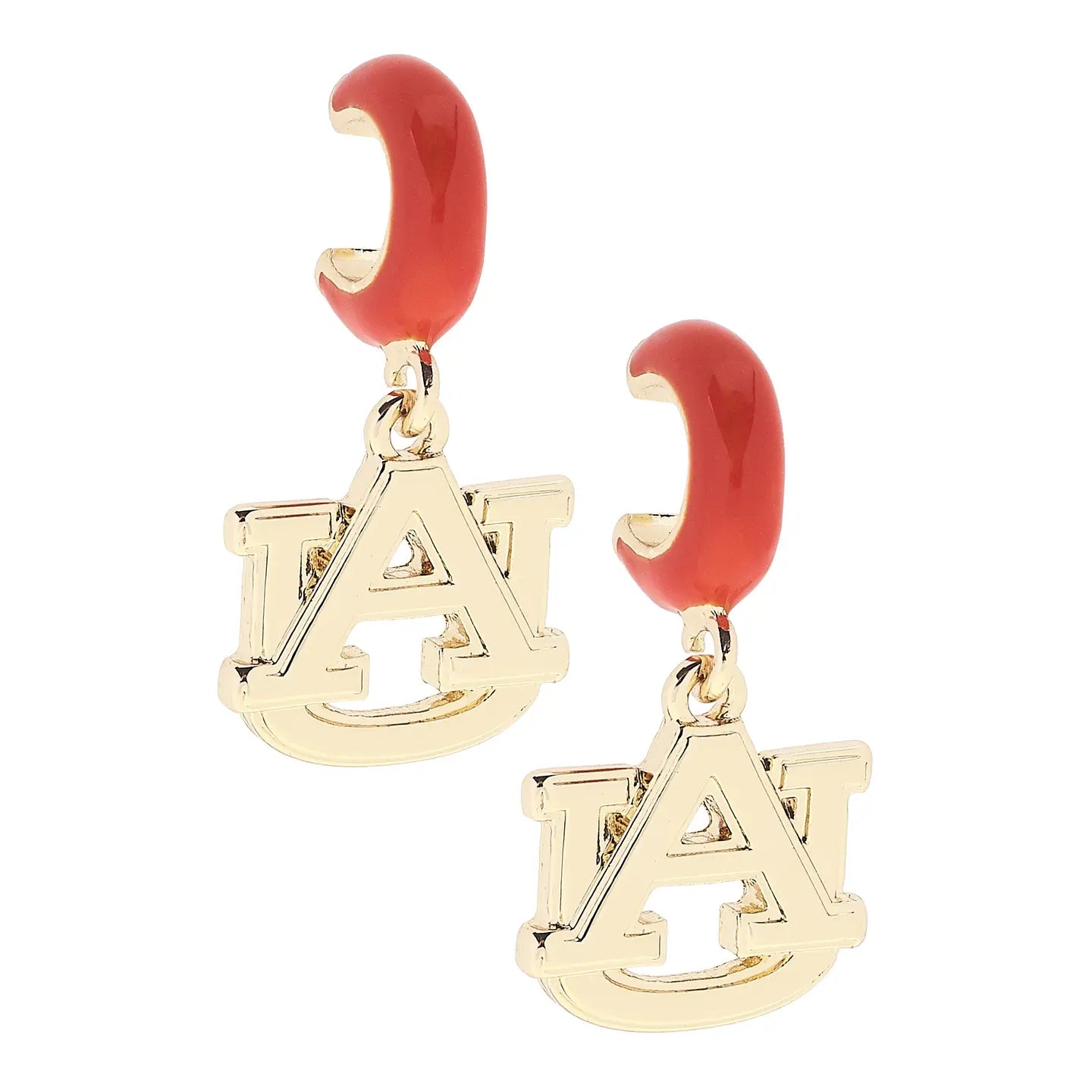 Earrings - Huggie Hoop - Auburn AU - Orange Shiny Gold - Findlay Rowe Designs
