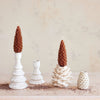 Taper Holder - Stoneware Tree Shaped - White
