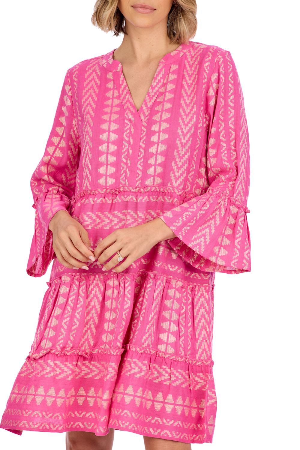 Mud Pie - Dress - Pink Jacquard - Findlay Rowe Designs