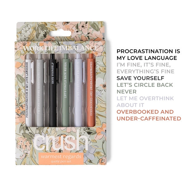 Crush - Warmest Regards Quote Pen Set