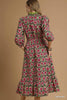 Umgee - Dress - Floral Ruffle Midi - Sage Mix