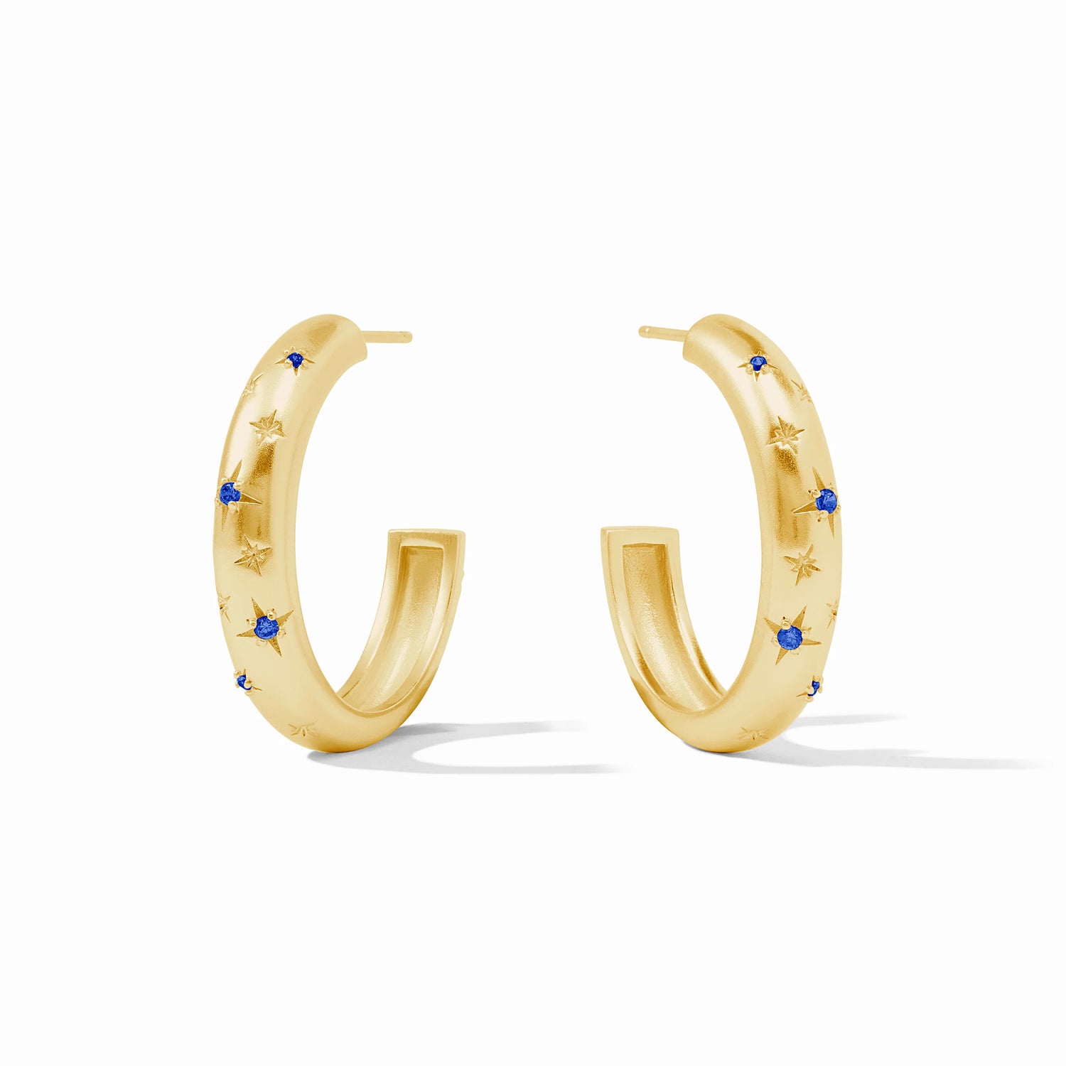 Julie Vos - Luna Stone Hoop Earring - Sapphire Blue CZ - Findlay Rowe Designs