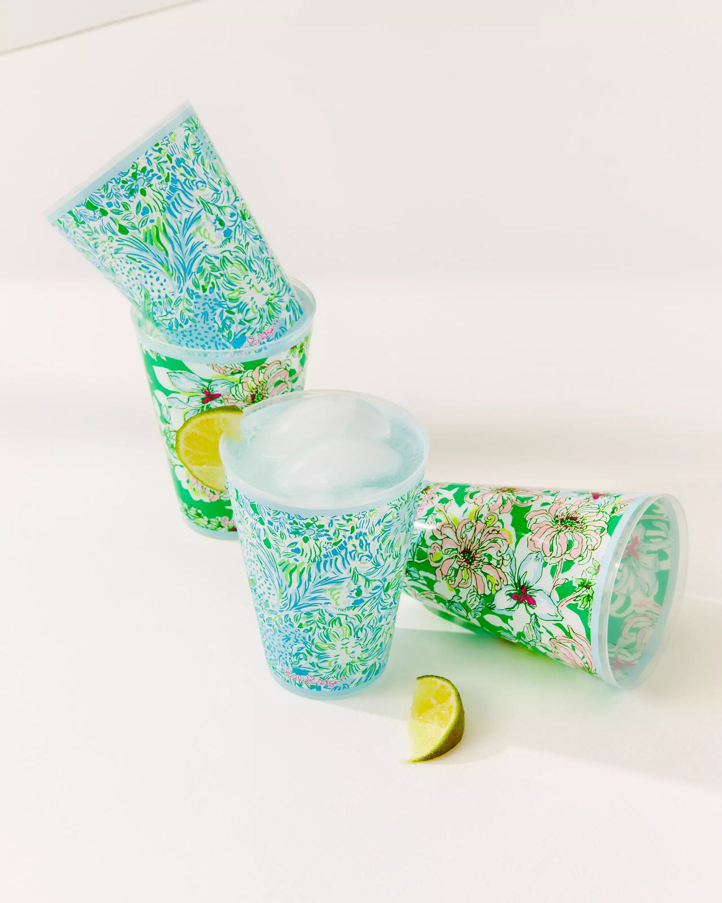 Lilly Pulitzer - 14oz Cups- Set of 6- Blossom Views and Hydra Blue Dandy Lyons - Findlay Rowe Designs