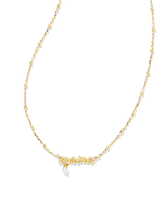 Kendra Scott -Mama Script Pendant Necklace in Gold - Findlay Rowe Designs