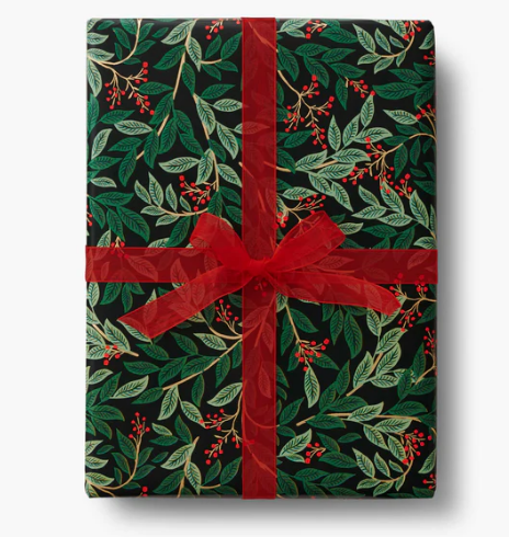 Rifle Paper Co - Gift Wrapping Paper - Winterberry - NO SHIP - STORE PICKUP - Findlay Rowe Designs
