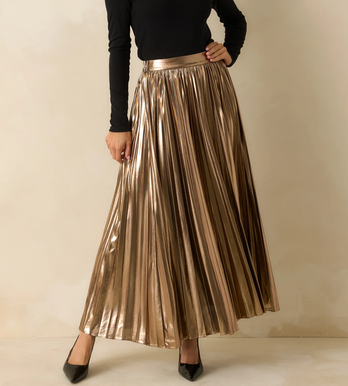 Skirt - Maxi Pleated - Bronze