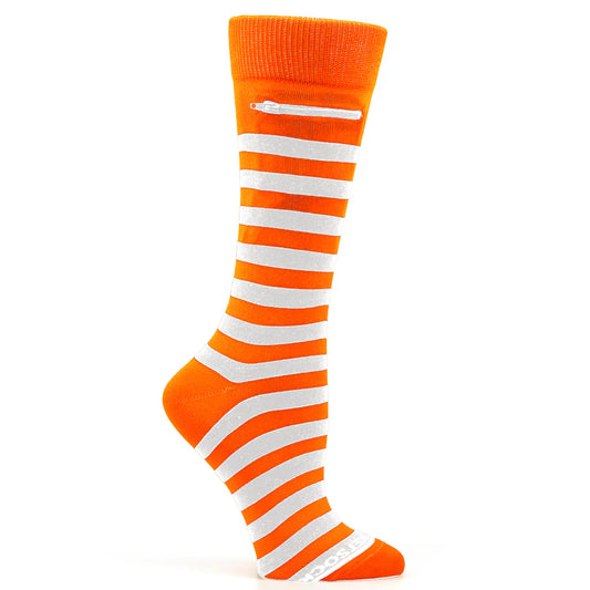 Pocket Socks - Men's Orange White Stripe - Findlay Rowe Designs