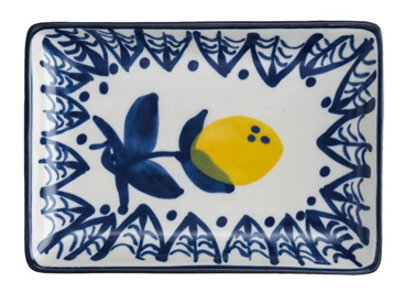 Appetizer Plate - Lemon Blue and White - Findlay Rowe Designs