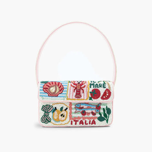 America and Beyond - Destination Beaded Shoulder Bag - Postcard From Italy - Findlay Rowe Designs