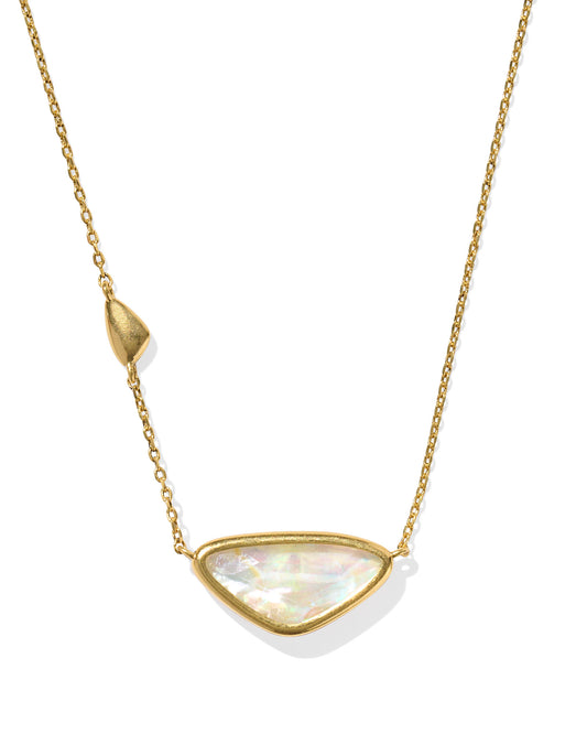 Kendra Scott - Necklace - Margot Vintage Gold Short Pendant - Iridescent Abalone - Findlay Rowe Designs