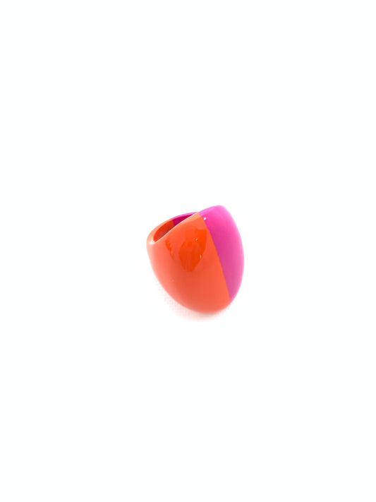 Accessory Jane - Ring - Color Block Statement - Orange and Fuchsia - Findlay Rowe Designs