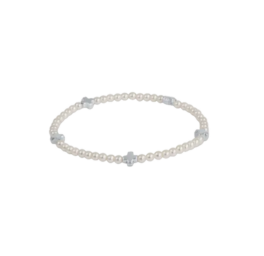 Enewton - Signature Cross Pearl Pattern 3mm Bead Bracelet - Findlay Rowe Designs