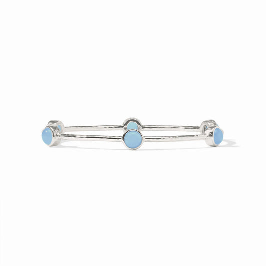 Julie Vos - Bangle - Milano Luxe - Chalcedony Blue - Silver - Medium - Findlay Rowe Designs