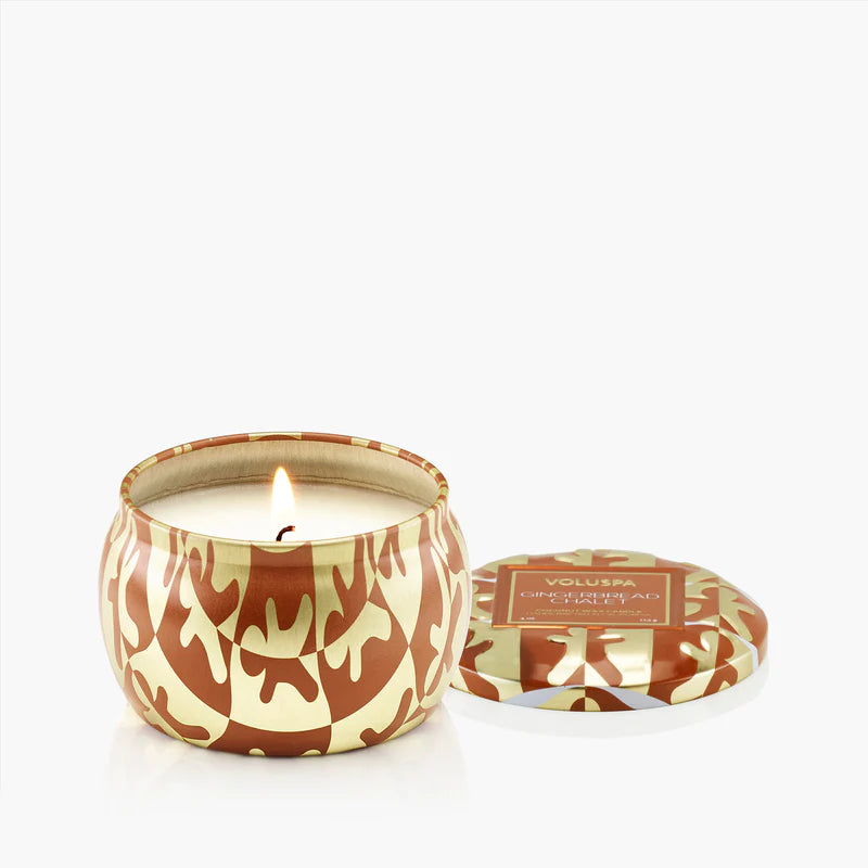 Voluspa - Candle - Gingerbread Chalet, - 4oz Travel Tin