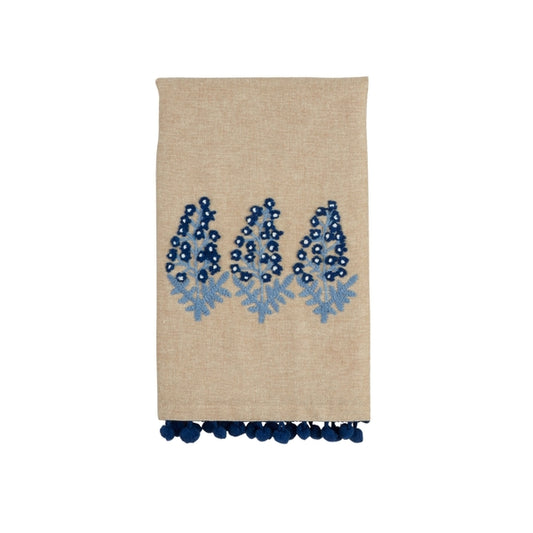 Mud Pie - Towel - Blue Floral Embroidered - Findlay Rowe Designs