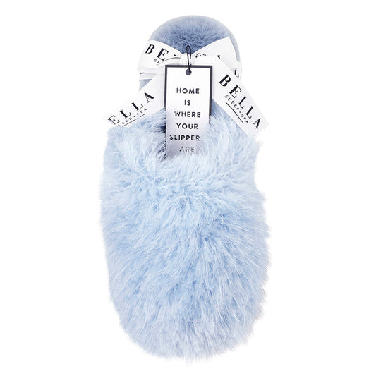 Bella Sleep+Spa - Plush Mohair Slippers - Spa Blue - Findlay Rowe Designs