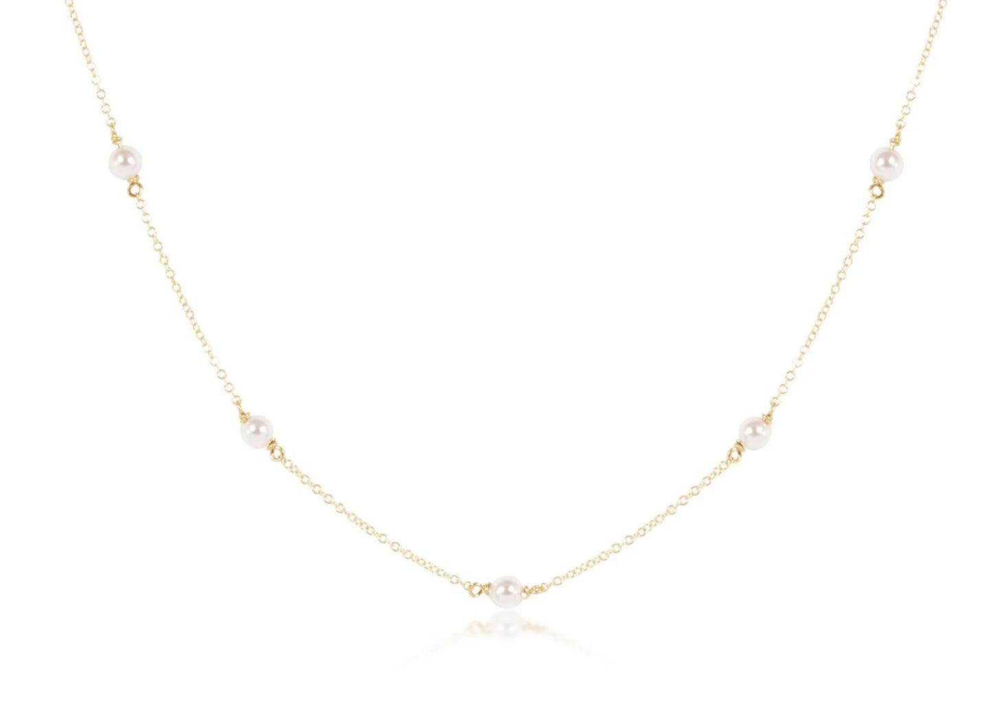 Enewton - 17" Choker Simplicity Chain Gold - Pearl 4mm - Findlay Rowe Designs